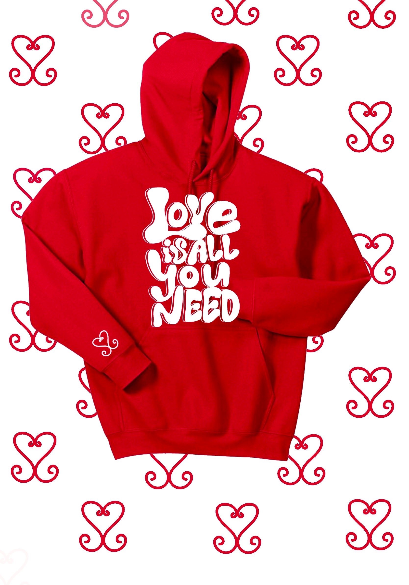 Love is All You Need Red Hoodie