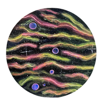Load image into Gallery viewer, Galaxy Pink Yellow Glow in the Dark Magnet Canvas 6 inches

