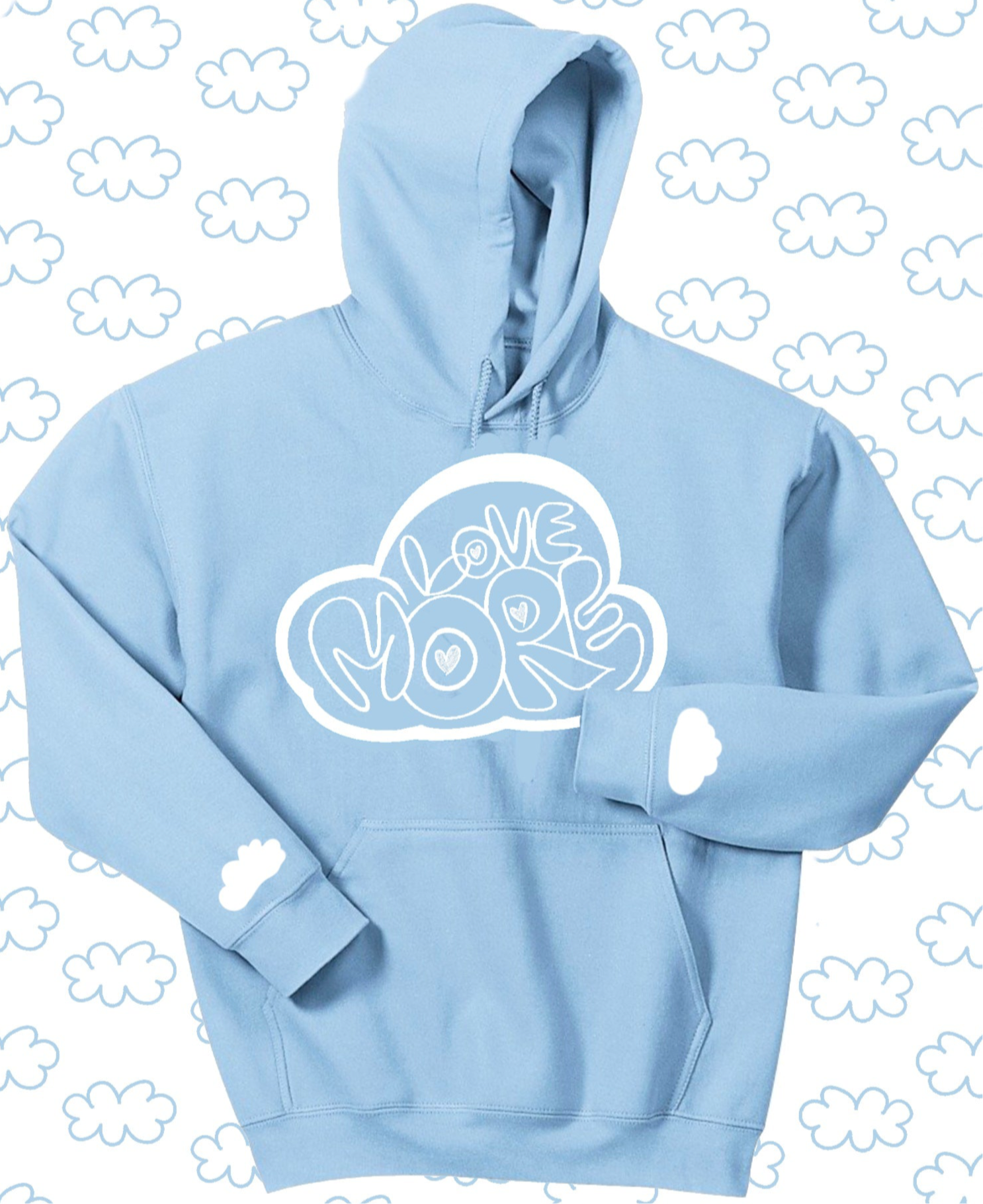Love More Hoodie. Clouds Collection